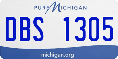 MI license plate DBS1305