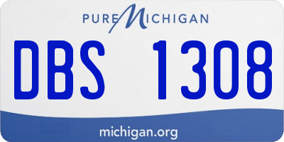 MI license plate DBS1308
