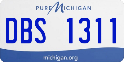 MI license plate DBS1311