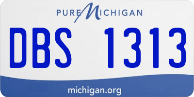 MI license plate DBS1313