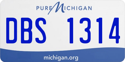MI license plate DBS1314