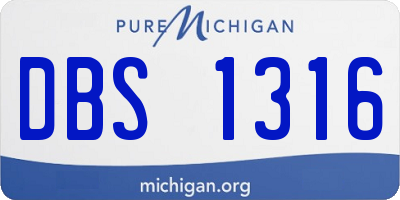MI license plate DBS1316