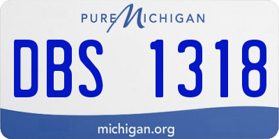 MI license plate DBS1318