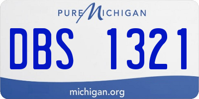 MI license plate DBS1321