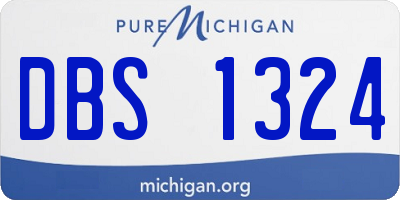 MI license plate DBS1324