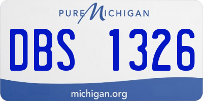 MI license plate DBS1326