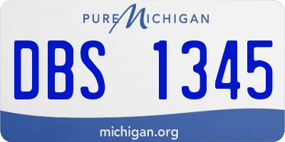 MI license plate DBS1345