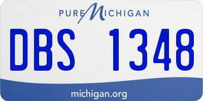 MI license plate DBS1348
