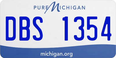 MI license plate DBS1354