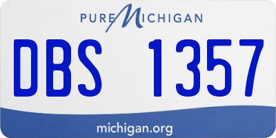 MI license plate DBS1357
