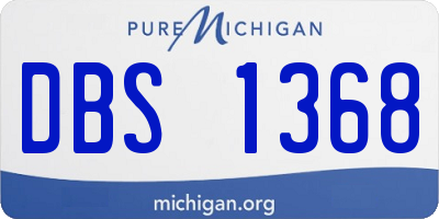 MI license plate DBS1368