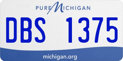 MI license plate DBS1375