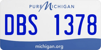 MI license plate DBS1378