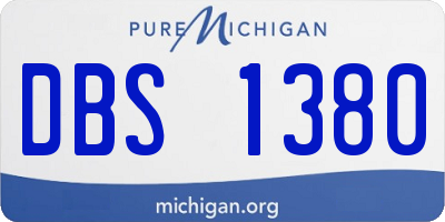 MI license plate DBS1380