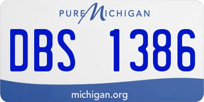 MI license plate DBS1386