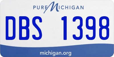 MI license plate DBS1398