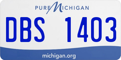 MI license plate DBS1403
