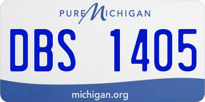 MI license plate DBS1405