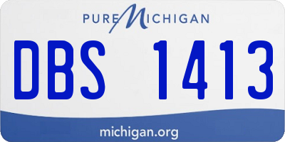 MI license plate DBS1413