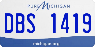 MI license plate DBS1419