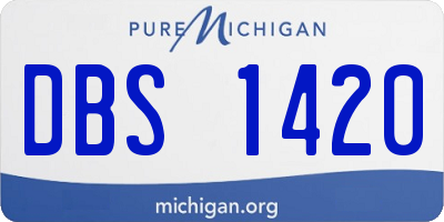 MI license plate DBS1420