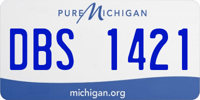 MI license plate DBS1421