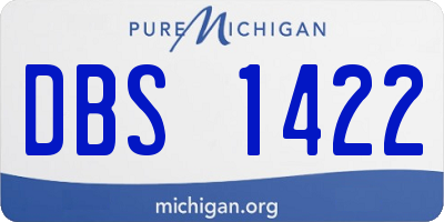 MI license plate DBS1422