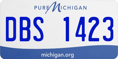 MI license plate DBS1423