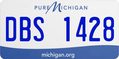 MI license plate DBS1428