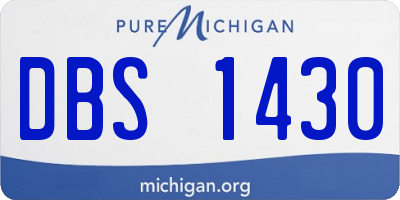 MI license plate DBS1430