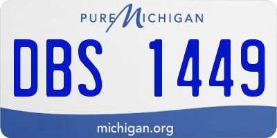 MI license plate DBS1449