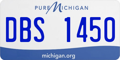 MI license plate DBS1450