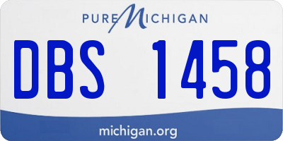MI license plate DBS1458