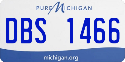MI license plate DBS1466