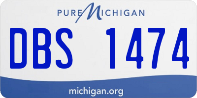 MI license plate DBS1474