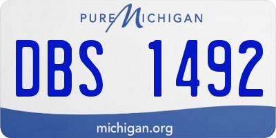 MI license plate DBS1492