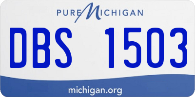 MI license plate DBS1503