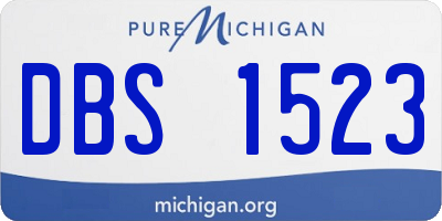 MI license plate DBS1523