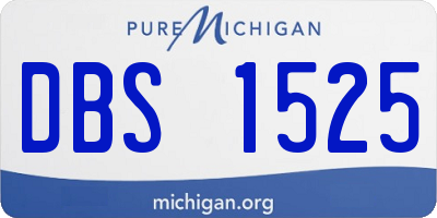 MI license plate DBS1525