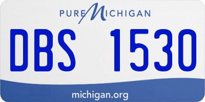 MI license plate DBS1530
