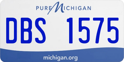 MI license plate DBS1575