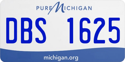 MI license plate DBS1625
