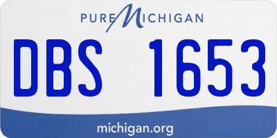MI license plate DBS1653