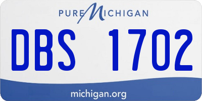 MI license plate DBS1702