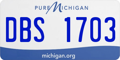 MI license plate DBS1703