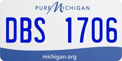 MI license plate DBS1706