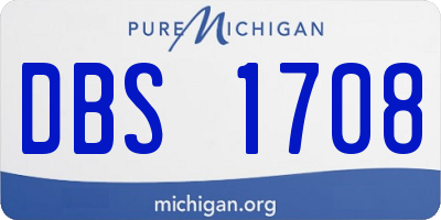 MI license plate DBS1708