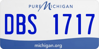 MI license plate DBS1717