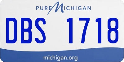 MI license plate DBS1718