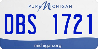 MI license plate DBS1721